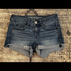 American Eagle Denim Stretch Shortie Shorts